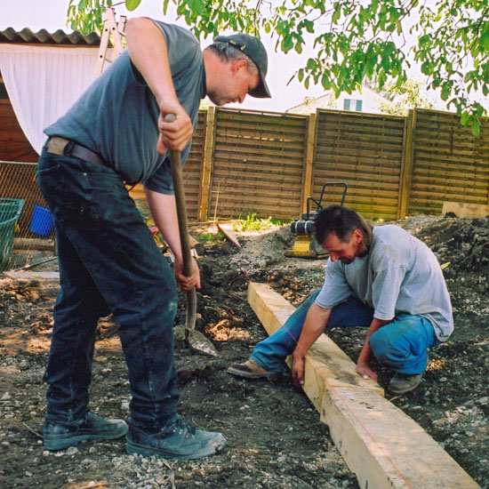 Arbeiten mit Gartenschwellen